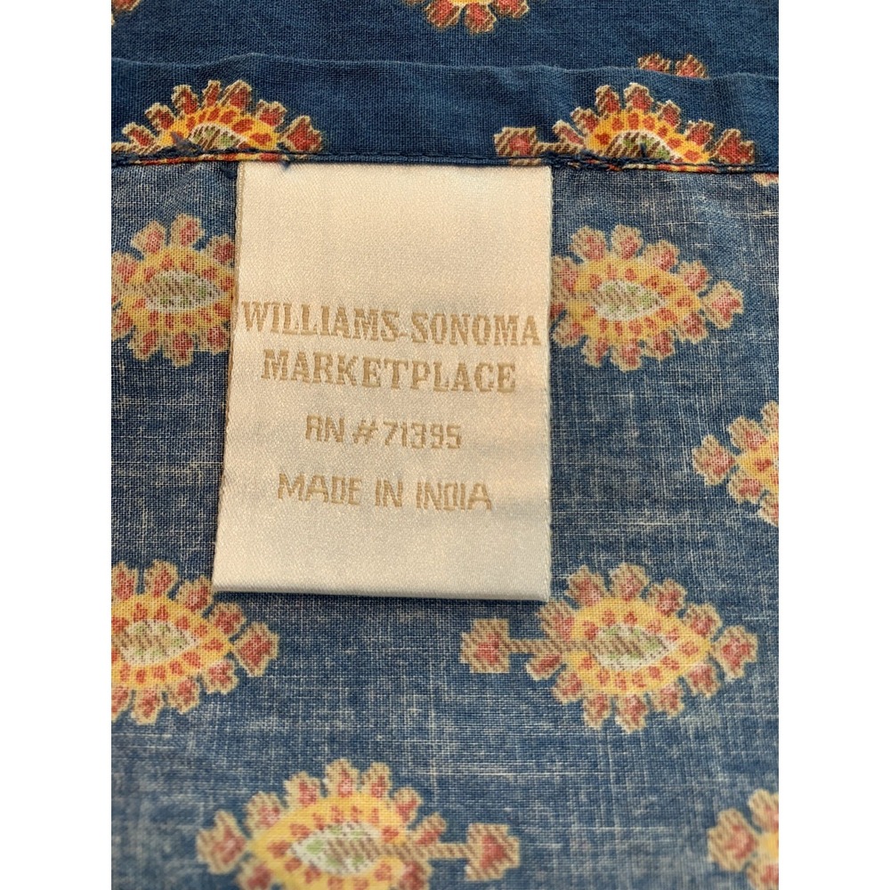 VTG William Sonoma Napkins Blue Red Yellow Ikat Tree 20" x 20" Set of 8 - Picture 5 of 5